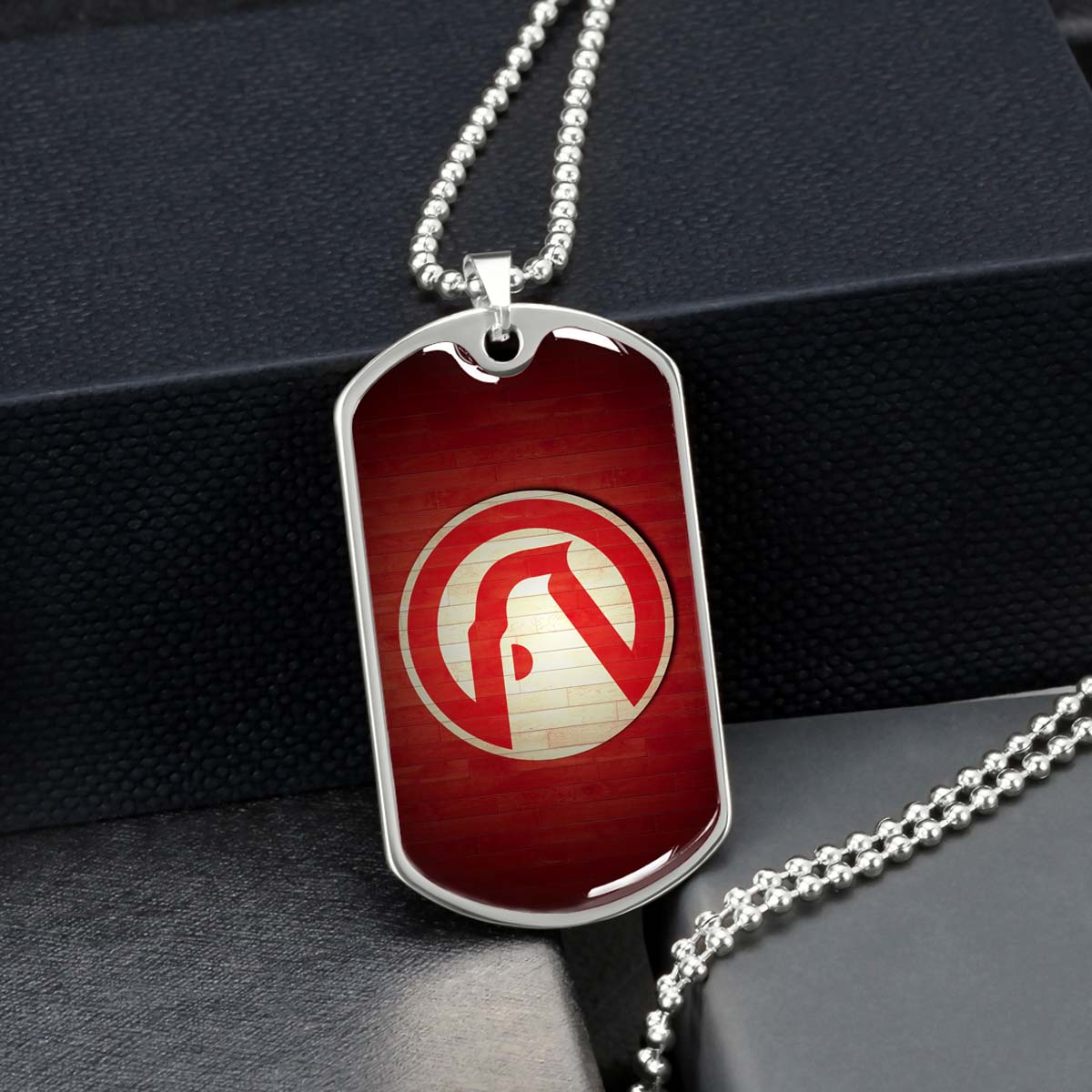 Basketball Dog Tag Necklace - BKD001 - Atlanta Hawks Sports - Military Ball Chain