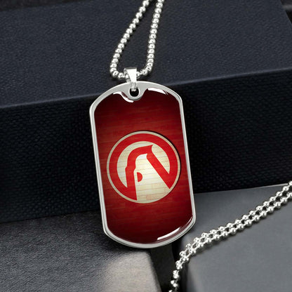 Basketball Dog Tag Necklace - BKD001 - Atlanta Hawks Sports - Military Ball Chain