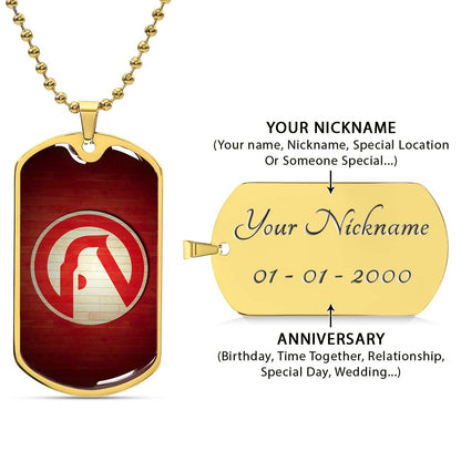 Basketball Dog Tag Necklace - BKD001 - Atlanta Hawks Sports - Military Ball Chain