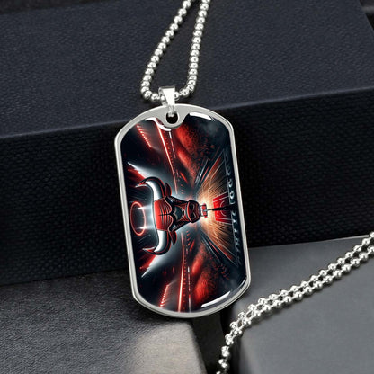 Basketball Dog Tag Necklace - BKD008 - Chicago Bulls - Military Ball Chain