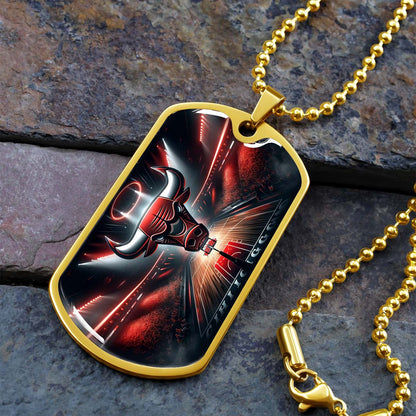 Basketball Dog Tag Necklace - BKD008 - Chicago Bulls - Military Ball Chain