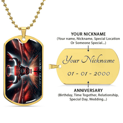 Basketball Dog Tag Necklace - BKD008 - Chicago Bulls - Military Ball Chain