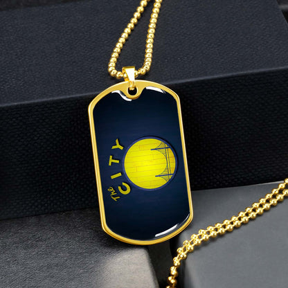 Basketball Dog Tag Necklace - BKD014 - Golden State Warriors Sports - The City - Military Ball Chain