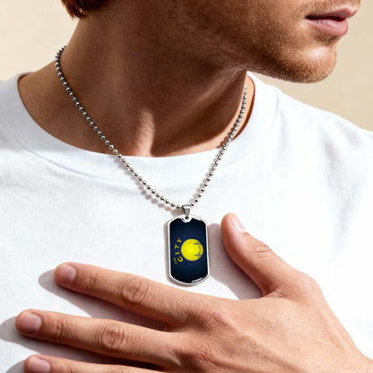 Basketball Dog Tag Necklace - BKD014 - Golden State Warriors Sports - The City - Military Ball Chain