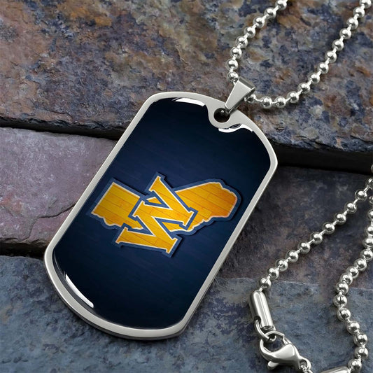 Basketball Dog Tag Necklace - BKD015 - Golden State Warriors Sports - Military Ball Chain