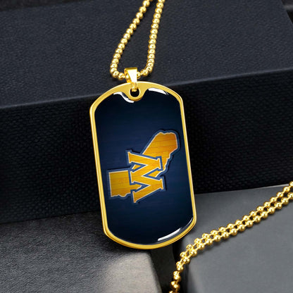 Basketball Dog Tag Necklace - BKD015 - Golden State Warriors Sports - Military Ball Chain