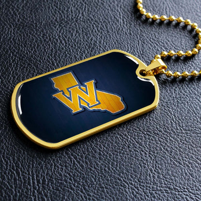 Basketball Dog Tag Necklace - BKD015 - Golden State Warriors Sports - Military Ball Chain