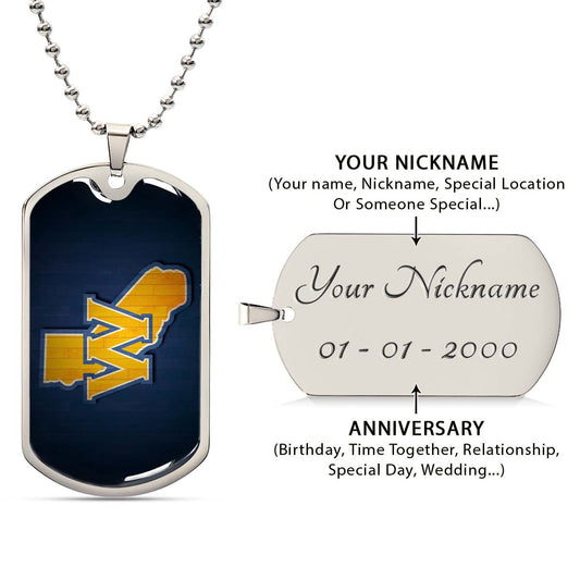 Basketball Dog Tag Necklace - BKD015 - Golden State Warriors Sports - Military Ball Chain