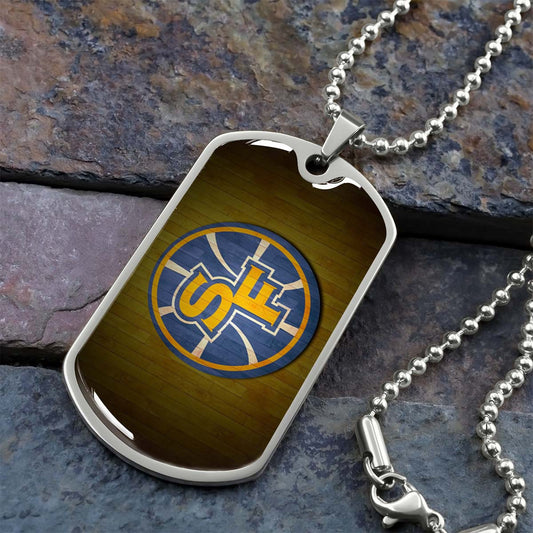 Basketball Dog Tag Necklace - BKD016 - Golden State Warriors Sports - Military Ball Chain