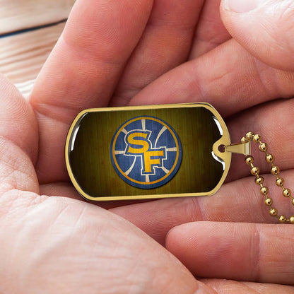 Basketball Dog Tag Necklace - BKD016 - Golden State Warriors Sports - Military Ball Chain