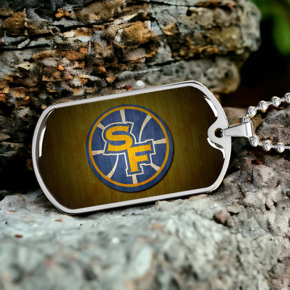 Basketball Dog Tag Necklace - BKD016 - Golden State Warriors Sports - Military Ball Chain