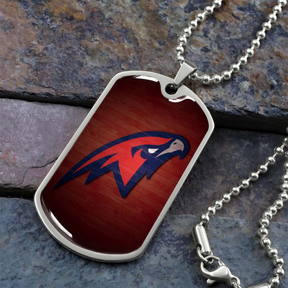 Basketball Dog Tag Necklace - BKD021 - Atlanta Hawks Sports - Military Ball Chain