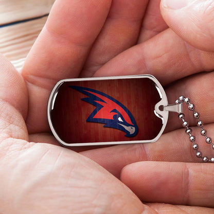 Basketball Dog Tag Necklace - BKD021 - Atlanta Hawks Sports - Military Ball Chain