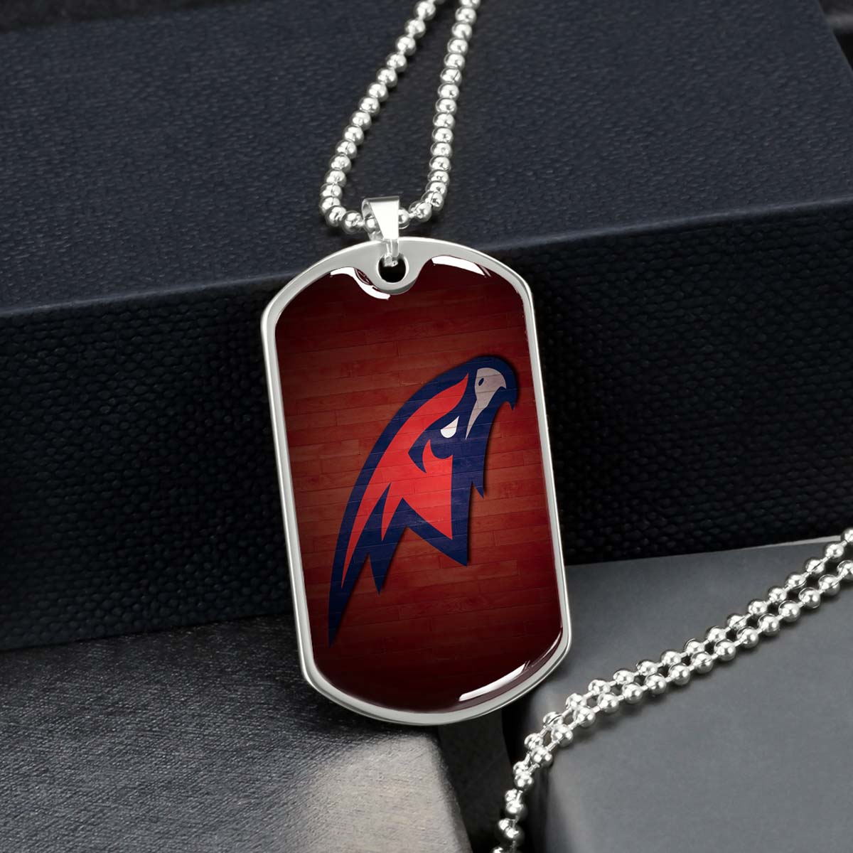 Basketball Dog Tag Necklace - BKD021 - Atlanta Hawks Sports - Military Ball Chain