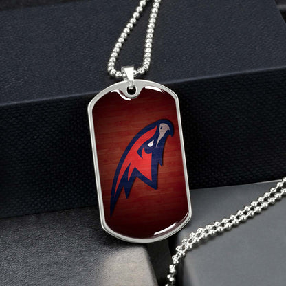 Basketball Dog Tag Necklace - BKD021 - Atlanta Hawks Sports - Military Ball Chain