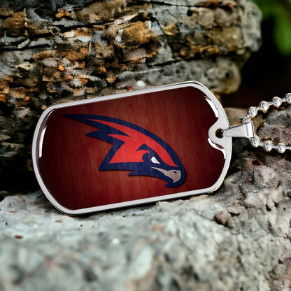 Basketball Dog Tag Necklace - BKD021 - Atlanta Hawks Sports - Military Ball Chain