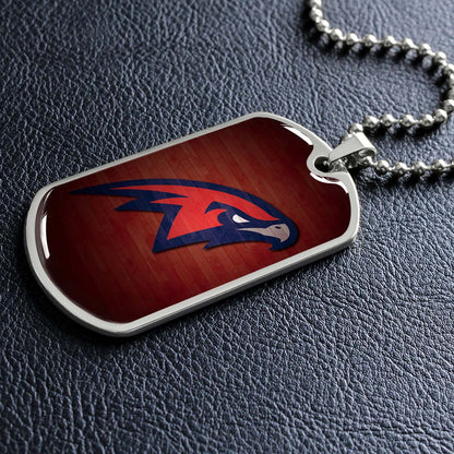 Basketball Dog Tag Necklace - BKD021 - Atlanta Hawks Sports - Military Ball Chain