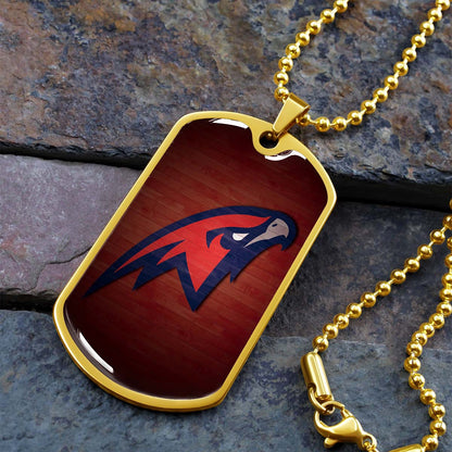Basketball Dog Tag Necklace - BKD021 - Atlanta Hawks Sports - Military Ball Chain
