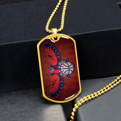 Basketball Dog Tag Necklace - BKD022 - Atlanta Hawks Sports - Military Ball Chain