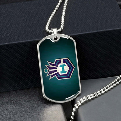 Basketball Dog Tag Necklace - BKD025 - Charlotte Hornets Sports - Military Ball Chain