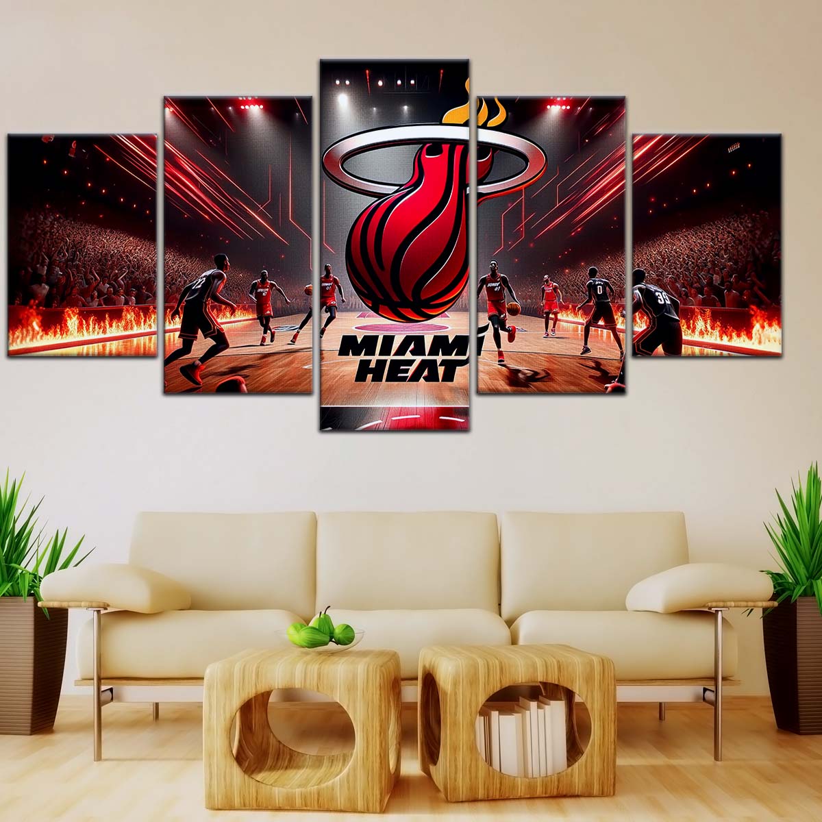 Basketball Wall Art - BK5044 - Miami Heat Basketball - Basketball Poster - Basketball Canvas