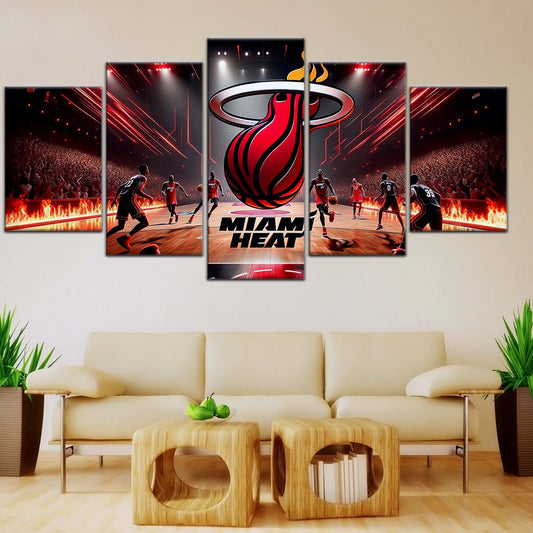 Basketball Wall Art - BK5044 - Miami Heat Basketball - Basketball Poster - Basketball Canvas
