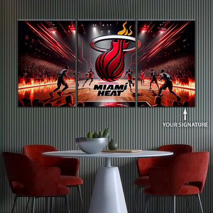 Basketball Wall Art - BK5044 - Miami Heat Basketball - Basketball Poster - Basketball Canvas