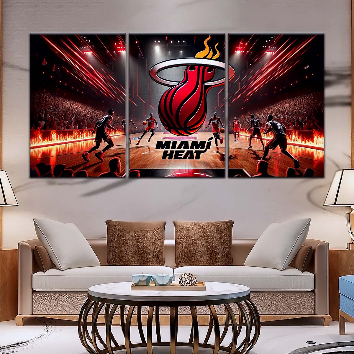 Basketball Wall Art - BK5044 - Miami Heat Basketball - Basketball Poster - Basketball Canvas