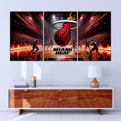 Basketball Wall Art - BK5044 - Miami Heat Basketball - Basketball Poster - Basketball Canvas