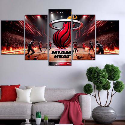 Basketball Wall Art - BK5044 - Miami Heat Basketball - Basketball Poster - Basketball Canvas