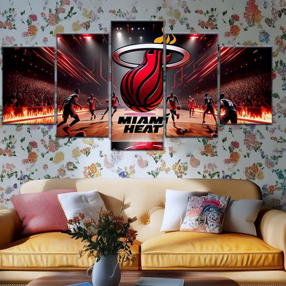 Basketball Wall Art - BK5044 - Miami Heat Basketball - Basketball Poster - Basketball Canvas
