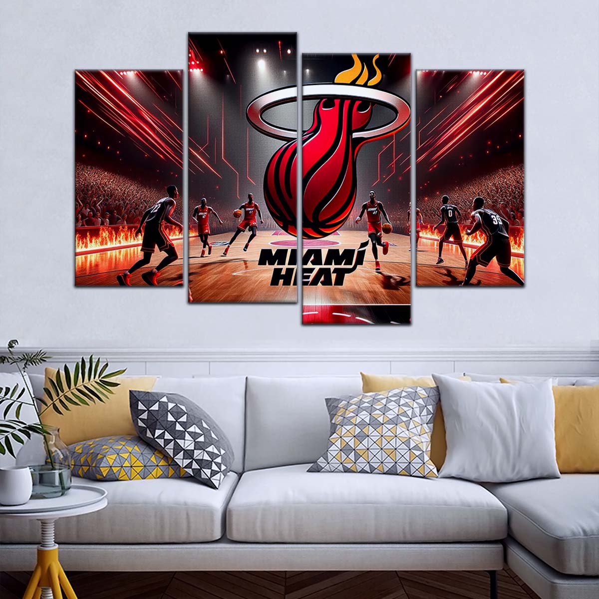 Basketball Wall Art - BK5044 - Miami Heat Basketball - Basketball Poster - Basketball Canvas