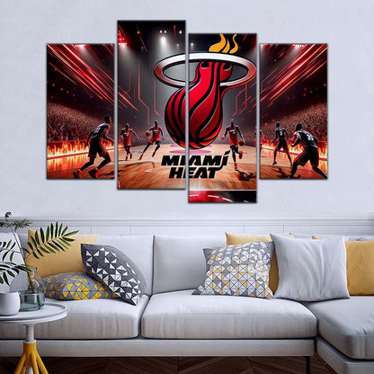Basketball Wall Art - BK5044 - Miami Heat Basketball - Basketball Poster - Basketball Canvas