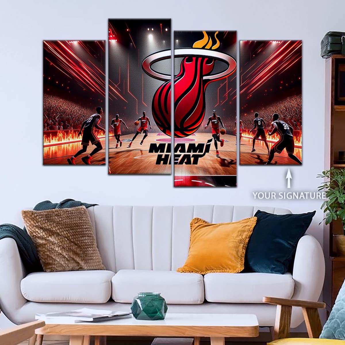 Basketball Wall Art - BK5044 - Miami Heat Basketball - Basketball Poster - Basketball Canvas