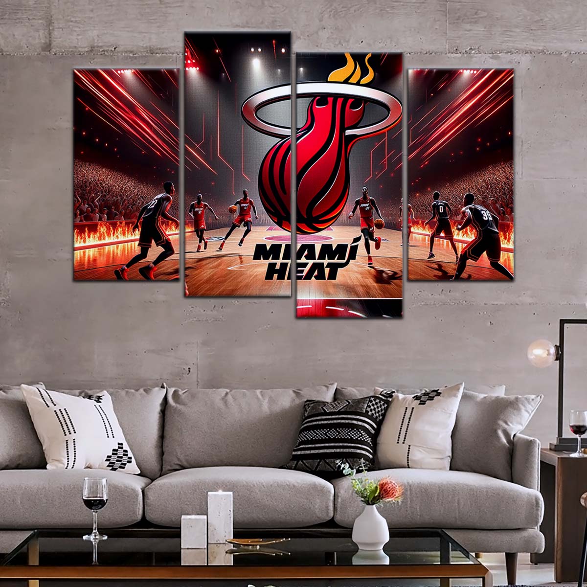 Basketball Wall Art - BK5044 - Miami Heat Basketball - Basketball Poster - Basketball Canvas