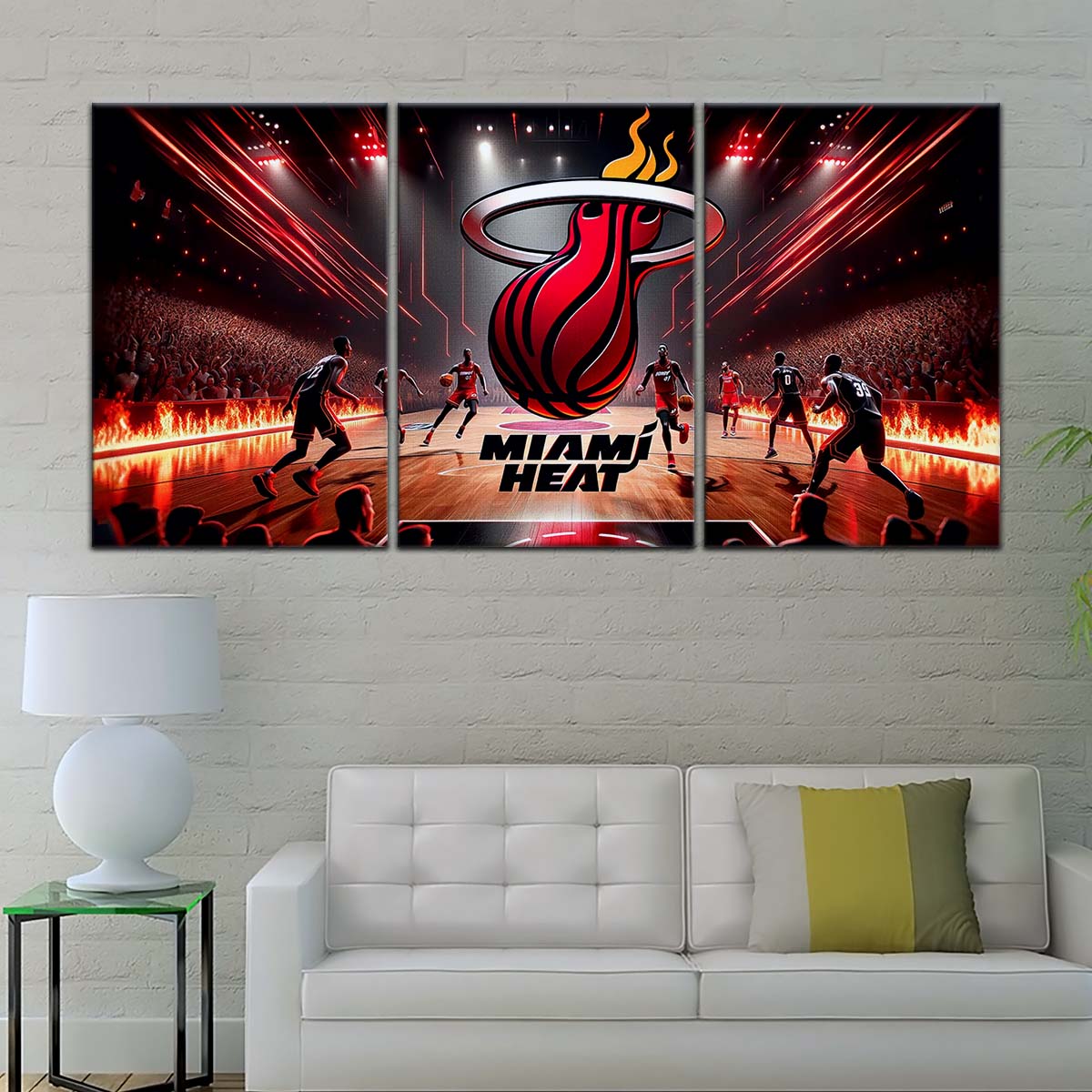 Basketball Wall Art - BK5044 - Miami Heat Basketball - Basketball Poster - Basketball Canvas