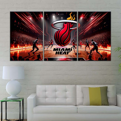 Basketball Wall Art - BK5044 - Miami Heat Basketball - Basketball Poster - Basketball Canvas
