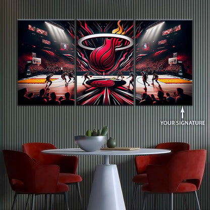 Basketball Wall Art - BK5045 - Miami Heat Basketball - Basketball Poster - Basketball Canvas