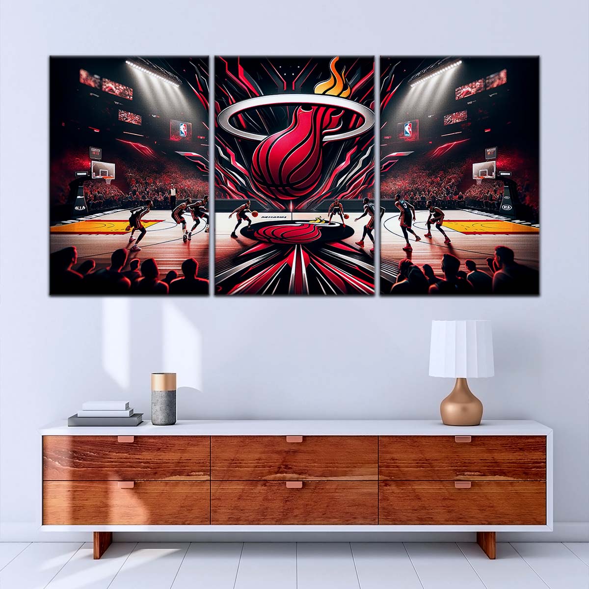 Basketball Wall Art - BK5045 - Miami Heat Basketball - Basketball Poster - Basketball Canvas
