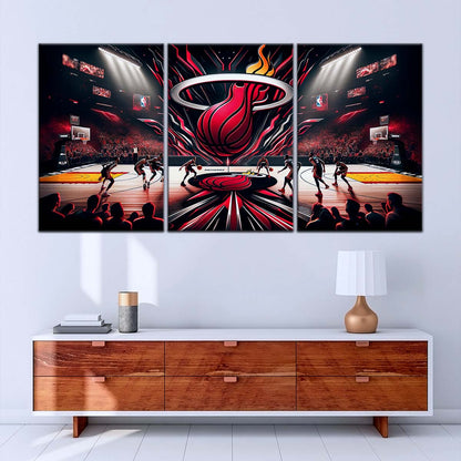 Basketball Wall Art - BK5045 - Miami Heat Basketball - Basketball Poster - Basketball Canvas