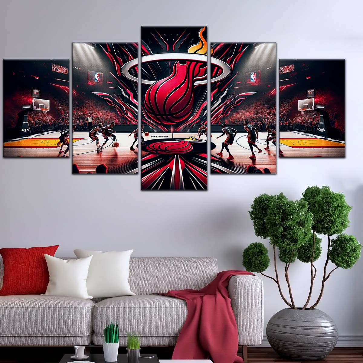 Basketball Wall Art - BK5045 - Miami Heat Basketball - Basketball Poster - Basketball Canvas
