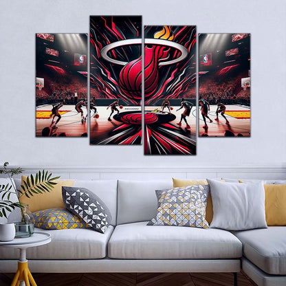 Basketball Wall Art - BK5045 - Miami Heat Basketball - Basketball Poster - Basketball Canvas