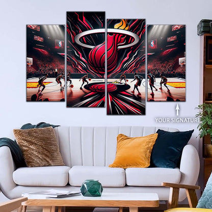 Basketball Wall Art - BK5045 - Miami Heat Basketball - Basketball Poster - Basketball Canvas