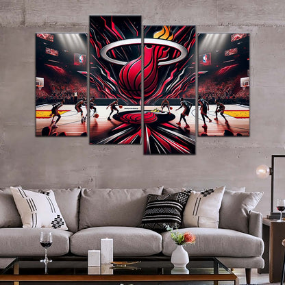 Basketball Wall Art - BK5045 - Miami Heat Basketball - Basketball Poster - Basketball Canvas