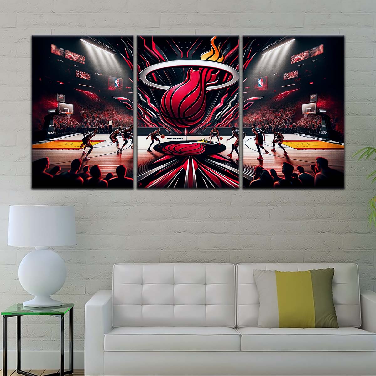 Basketball Wall Art - BK5045 - Miami Heat Basketball - Basketball Poster - Basketball Canvas