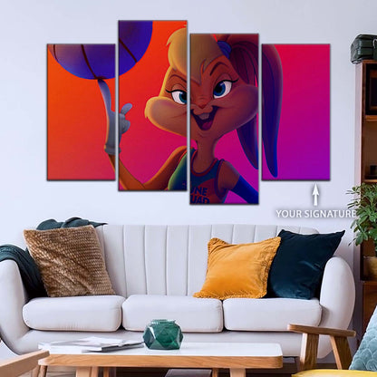 Basketball Canvas Wall Art - BK5052 - Lola Bunny Dominates the Court