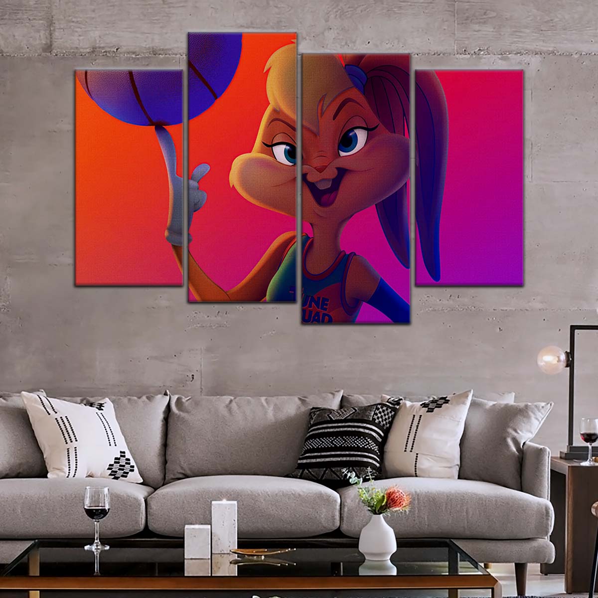 Basketball Canvas Wall Art - BK5052 - Lola Bunny Dominates the Court