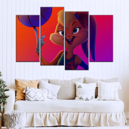 Basketball Canvas Wall Art - BK5052 - Lola Bunny Dominates the Court