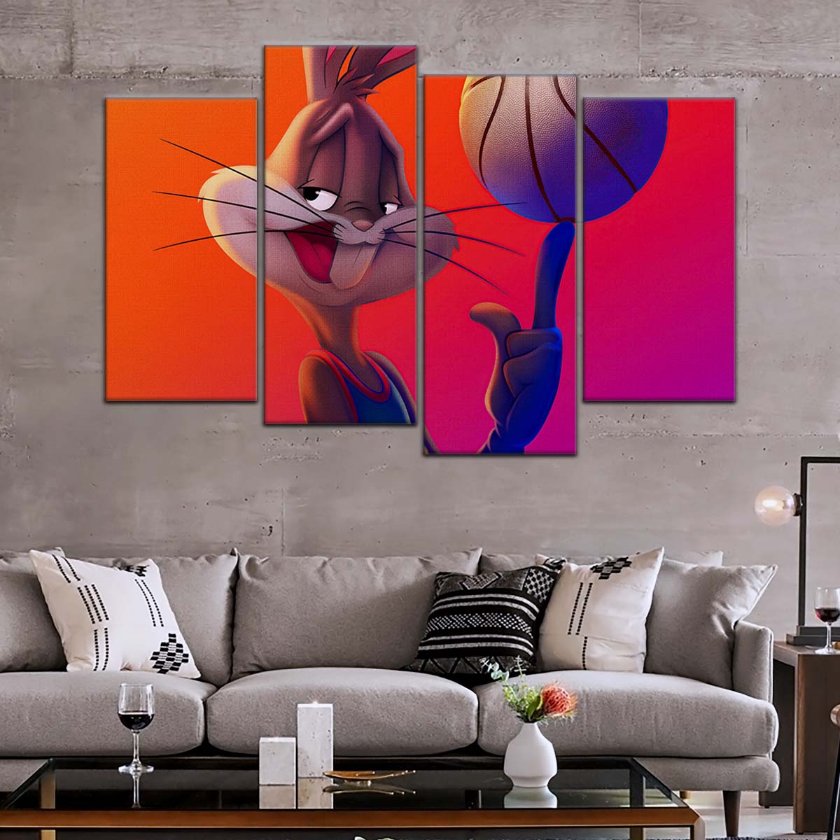 Basketball Canvas Wall Art - BK5053 - Bugs Bunny