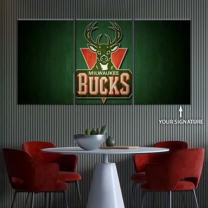 Basketball Canvas Wall Art - BK5056 - Milwaukee Bucks Sports